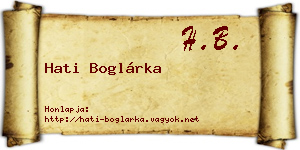 Hati Boglárka névjegykártya